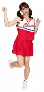 Clearstone Crossdressing MAN Косплей Хэллоуин Свежий Cheer MAN Унисекс Красный красный