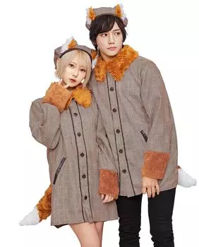 Clearstone Fangle Косплей Хэллоуин Лиса Детектив Рубашка Унисекс Коричневый