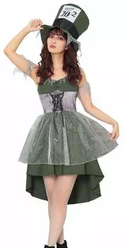 Clearstone Gothic Cosplay Halloween Hatter Green Women s