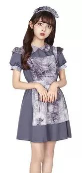 Clearstone Косплей Хэллоуин Готический Мини Горничная Дети Юниор 150 см Девочки Серый COSCHU!