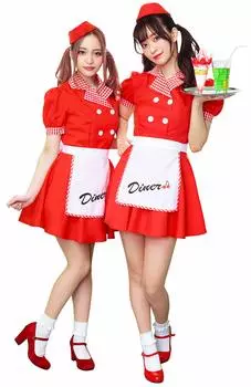 Clearstone Косплей Хэллоуин Красный Diner Girl Красный женский