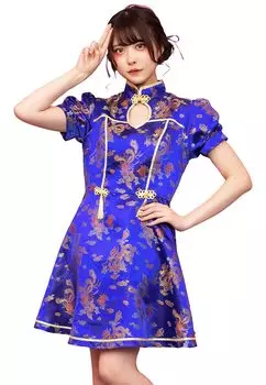 Clearstone Tokimeki Граффити Косплей Хэллоуин Буфы Рукава Китай Синий Женский синий