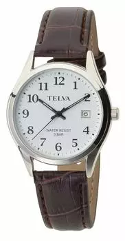 [Clefa] Analog Waterproof Date Leather Strap Thin TE-AM185-WTS Men s Brown