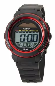 [Clefa] Цифровой солнечный водонепроницаемый многофункциональный уретановый ремешок TE-D192-RD мужской черный