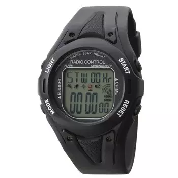 [Clefa] Digital Men s Watch Radio Urethane Belt Black TE-D190-BK