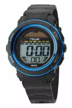 [Clefa] Digital Solar Waterproof Multifunctional Urethane Strap TE-D192-BL Men s Black