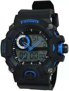 [Clefa] Мужской водонепроницаемый секундомер Digiana с уретановым ремешком, черный TS-AD093-BL