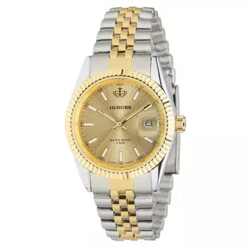 [Clefer] Analog Men s Watch Waterproof Metal Band Gold SV-AM269-CHT