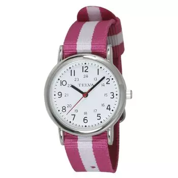 [Clefer] Analog Watch Waterproof Nylon Strap 190307 Women s Pink