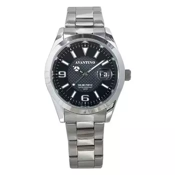 [Clefer] Аналоговые мужские часы с солнечной батареей и металлическим ремешком, серебристые AV-AM285-BKS