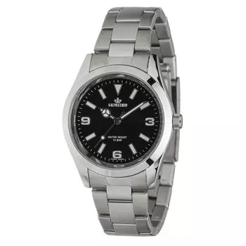 [Clefer] Аналоговые мужские часы водонепроницаемые металлический ремешок серебристый SV-AM266-BKS