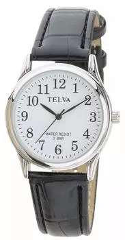 [Clefer] Аналоговые водонепроницаемые часы с кожаным ремешком TE-AM146-BKS мужские черные