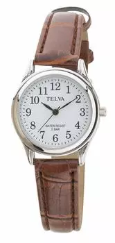 [Clefer] Аналоговые водонепроницаемые часы с кожаным ремешком TE-AL147-BRS женские коричневые