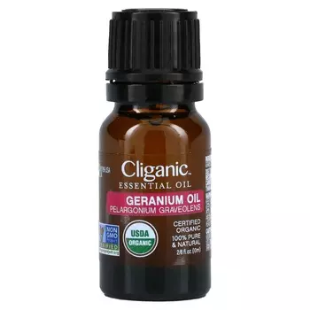 Cliganic, 100% чистое эфирное масло, герань, 0,33 жидких унций (10 мл)