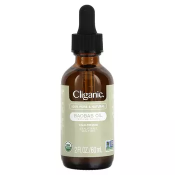 Cliganic, 100% чистое и натуральное масло баобаба, 2 жидких унции (60 мл)