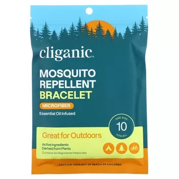 Cliganic, браслет от комаров, универсальный размер, 10 браслетов