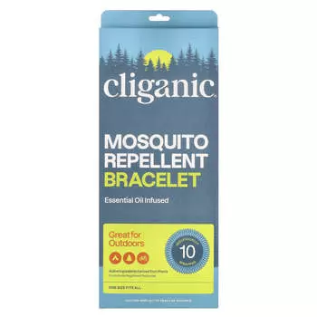 Cliganic, браслет от комаров, упаковка 10 шт.