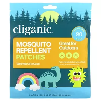 Cliganic, пластырь от комаров с позитивным настроем, 90 пластырей