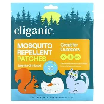 Cliganic, средство от комаров, пластыри Animal Friends, 90 листов