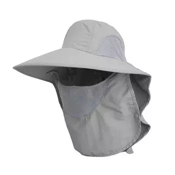 Climbing Hat Baby Boy and Girl Summer Sun-Proof Bucket Hat Sun Shade UV Protection Outdoor Fishing Hat Big Brim Sun Hat Light gray Adjustable free size