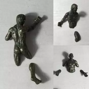 Climbing Man New Wall Art Sculpture 3D Through Industrial-style Partition Imitation Copper Decoration Creative Resin Ornament D