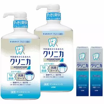 Clinica Dental Rinse Refreshing Type Освежающий тип 900 мл x 2 Мини-зубная паста 30 г x 2 (Алкоголь содержит) +
