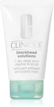Clinique Blackhead Solutions 7-дневное очищающее средство для глубокого очищения пор и скраб против черных точек, очищающий эксфолиант для лица TU прозрачный