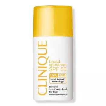Clinique Broad Spectrum SPF 50 Минеральная солнцезащитная жидкость для лица, 1,0 унции