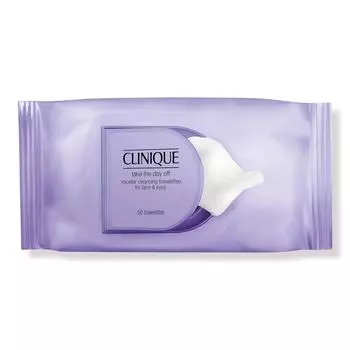 Clinique Take The Day Off мицеллярные очищающие салфетки для лица и глаз для снятия макияжа 50 карат
