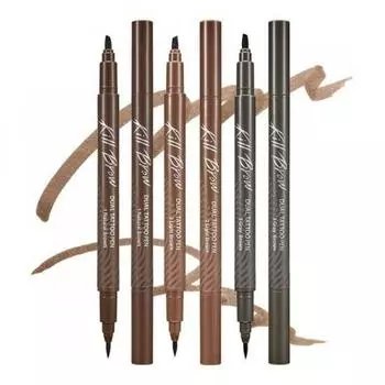 Clio Kill Brow Dual Tattoo Pen Специальная ручка для удаления татуировок 001 Natural Brown