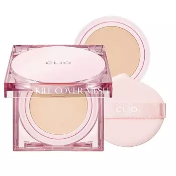 CLIO KILL COVER MESH GLOW CUSHION SPF50+ PA++++ (#2 НИЖНЕЕ БЕЛЬЕ) Корейская косметика Прозрачная глянцевая сыворотка для кожи Покрытие пор Защита от ультрафиолета