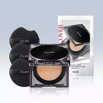 Clio Kill Cover The New Founwear Cushion Special Set [Основной продукт + Сменный блок + 3 пуховки], 4 имбирных, 1 шт.