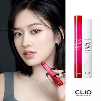 Clio Тушь Kill Lash Super Proof + средство для снятия туши Kill Lash, 10 прозрачных завитков, 1 набор