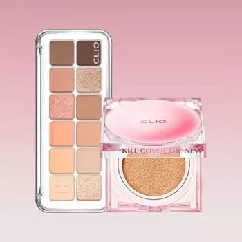 Clio Pro Eye Palette Air + The New Cushion 2-piece set Mini Remover 335608, 04 Pink Pairing