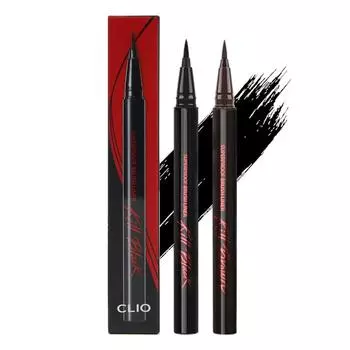 Подводка для глаз Clio Super Proof Brush Eyeliner Kill Brown 0,5 мл, 2 коричневых оттенка, 1 шт.