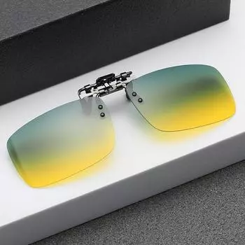 Clip Can Be Turned Up Day And Night Dual-Purpose Polarized Sunglasses Men S And Women S Myopia Sunglasses Fishing Driving Night Vision Glasses Metal Clip