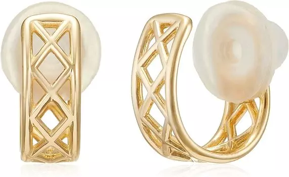 Clip earrings gift 309E0303 [sowi] (K10/gold) Elegant, delicate, small, золотой
