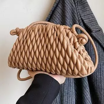 Сумка с вышивкой нитью Clip 2024 новая женская сумка осень-зима ретро универсальная сумка-мессенджер сумка через плечо подмышку хаки