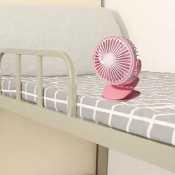 Clip on Fan Desk Silent Adjustable Cooling Desktop Portable for Travel Camping фиолетовый