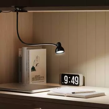 Clip on Lamp USB Reading Light 3 Color Modes Dimming Flexible Gooseneck Desk Lamp Eye Care for Bedroom Reading Study Night Light чёрный