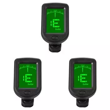 Clip-On-Tuner mit LCD-Display, 3-V-Knopfbatterie, chromatisches Stimmgert, Clip