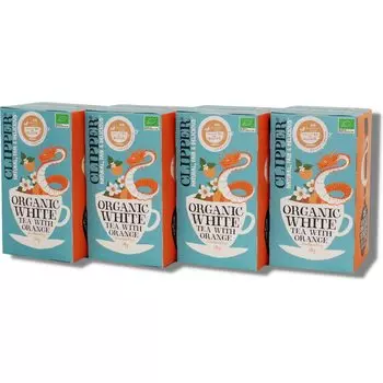 Clipper Tea Organic White Tea Tea Bag Tea Pack 20P x 4 Piece [Orange Set]