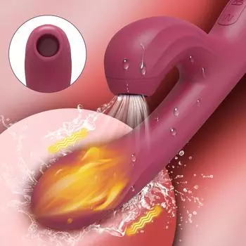 Клиторальный стимулятор 2 в 1 Вибратор Дилдо для женщин G-точка Клитор Вакуумный стимулятор Нагревающееся дилдо Женская секс-игрушка Товары для взрослых