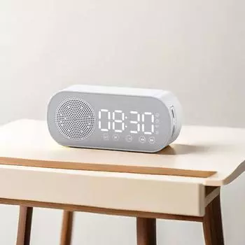 Clock Double Alarm Clock Bluetooth Connection Tf Card Playback Touch Button for Desktop At Home Portable Vehicle-mounted чёрный
