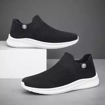 CLOHOO Men Sneakers Breathable Male Casual Shoes Comfortable Light Vulcanized Shoes Outdoor Anti Slip Soft Soled Walking Shoes 39 бежевый