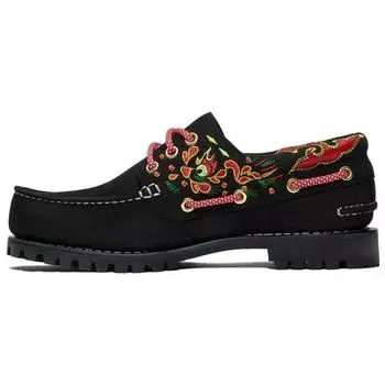 CLOT x Timberland Классические низкие туфли-лодочки с тремя отверстиями Женские туфли Черные A5Z6UW 36