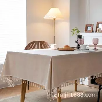 Cloth Dad Solid Color Cotton And Linen Wind Flow Su Tablecloth Household Rectangular Dining Table Cloth Coffee Table Cloth Direct Supply 60*6068g