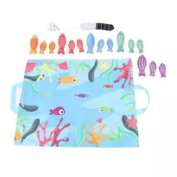 Cloth Fishing Game Hook and Loop Educational Color Matching Soft Fabric Fishing Toys for Toddlers