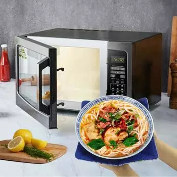 Тканевый чехол для нагревательной чаши, пригодная для использования в микроволновой печи, подставка для посуды, различный узор, держатель для горячей чаши, подставки для горячих подставок, термостойкий держатель тарелки, кухонный инструмент чёрный