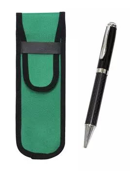 Cloth Pencil Case Green Carbon Fiber Rotating Ballpoint Pen Set T23-NK02G-PD01